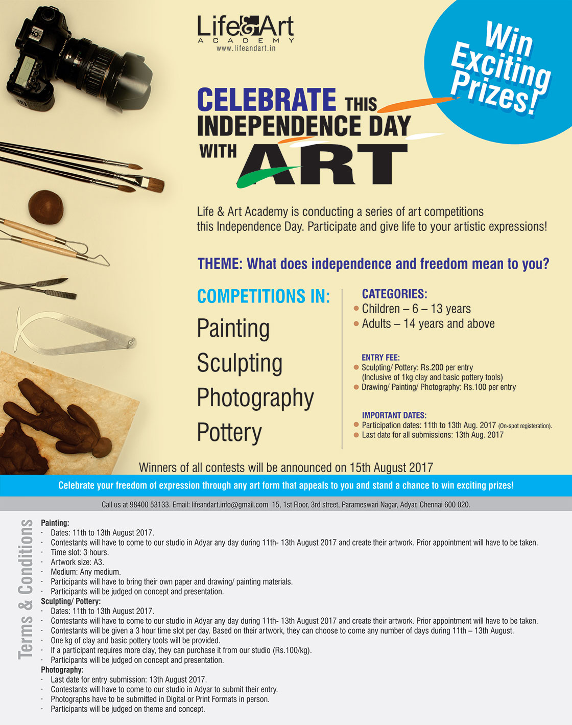 Independance Day Art Competition in Chennai August 2017